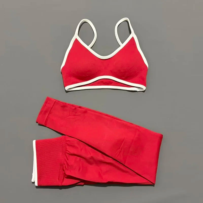 2Pieces HISTELLO Ignite Sculpt Gym Fitness Set Women Seamless Scrunch Butt Leggings Suit Sports Bra Workout Training Outfit Sets