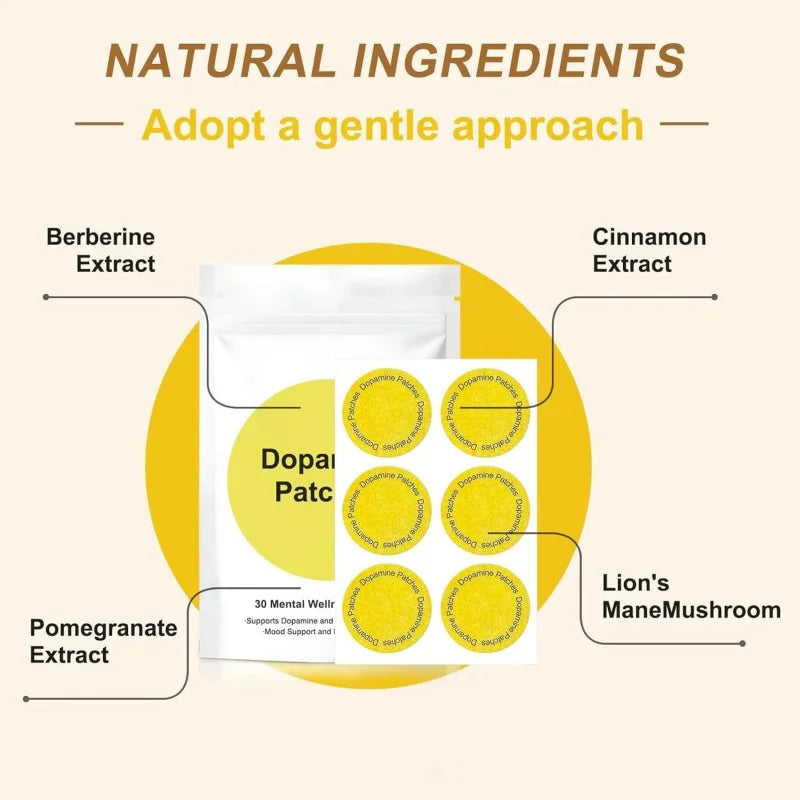 Dopamine Energy Patches-Immune System Booster Energy Boost Alertness&Motivation Enhancer,Fatigue Relief Supplement for Vitality