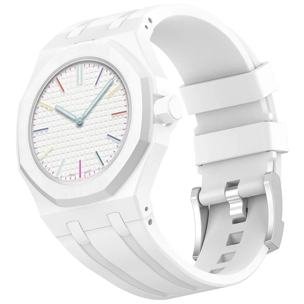 2 In 1 Silicone Strap+PC Case For Swatch X AP Royal Pop Pocket Watch Modification The Integrated Bracelet Changer to Wristband