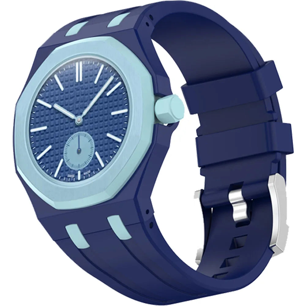 2 in 1 Hard PC Protective Case＋Soft Silicone Strap For Swatch X AP RoyalPop Pocket Watch Modification Wristband Conversion Parts