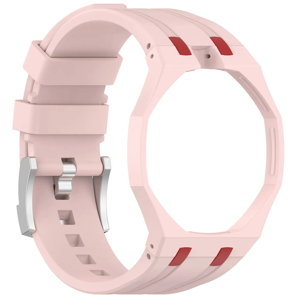 Splicing 3 O Clock PC Mod Kit Case Frame +Strap for Swatch AP Royal Pop Modification Integrated Cover Silicone Band Accessorries