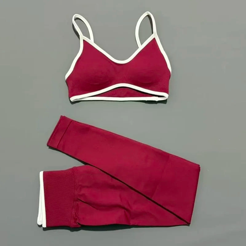 2Pieces HISTELLO Ignite Sculpt Gym Fitness Set Women Seamless Scrunch Butt Leggings Suit Sports Bra Workout Training Outfit Sets