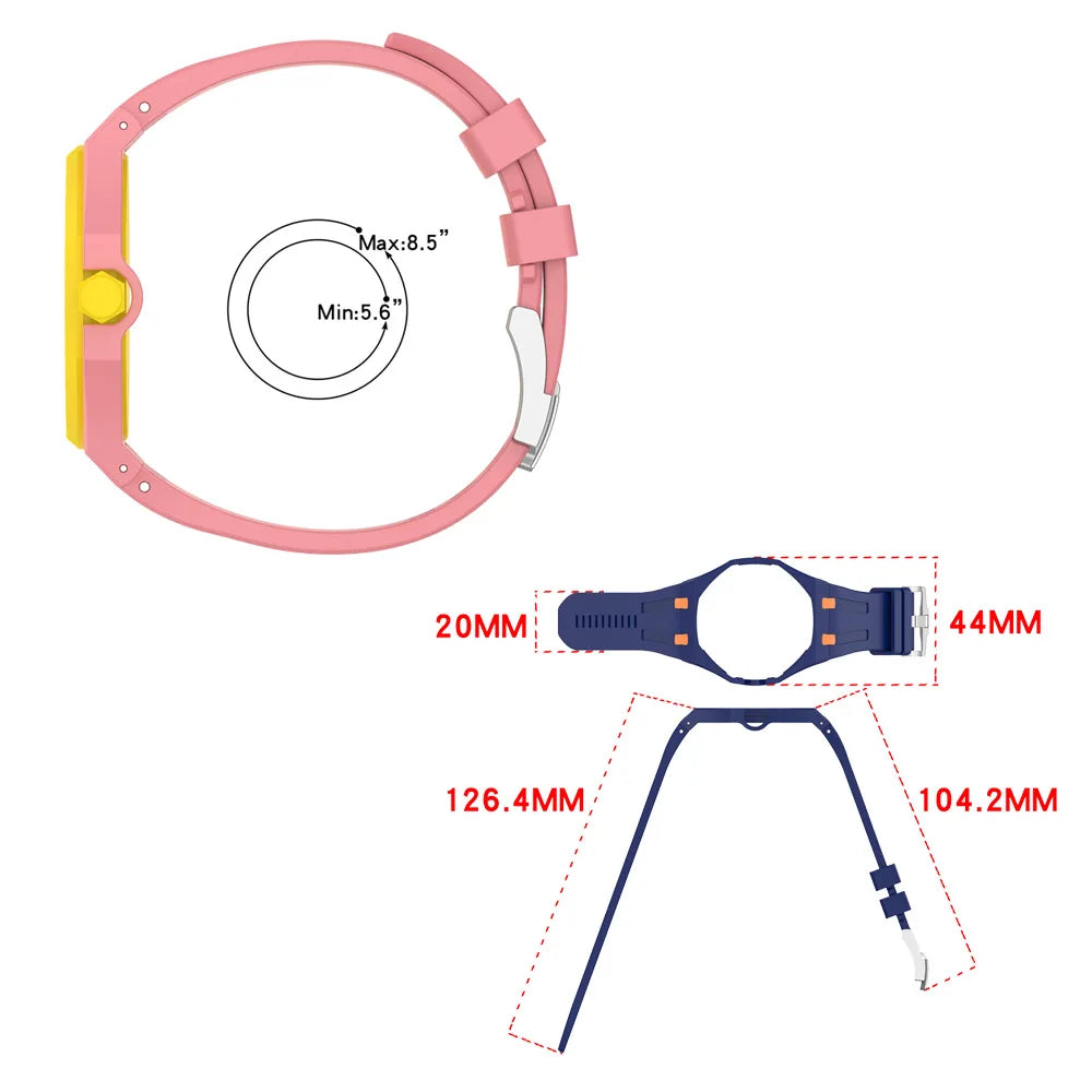 Silicone Strap with PC Case For Swatch X AP Royal Pop Pocket Watch Changer to Wristwatch Integrated Band Accessories