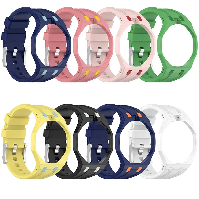 PC Case Strap For Swatch x AP Royal POP Silicone Watch Case Strap Pocket Changer To Wristwatch Watchband Accessories