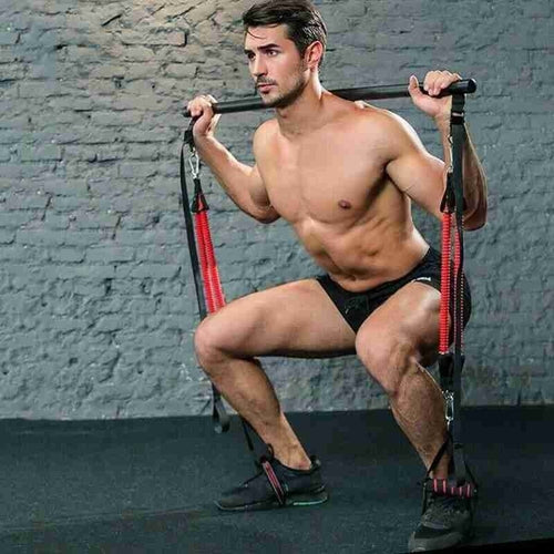 Pilates Bar Kit With Resistance Bands Portable Home Gym Workout