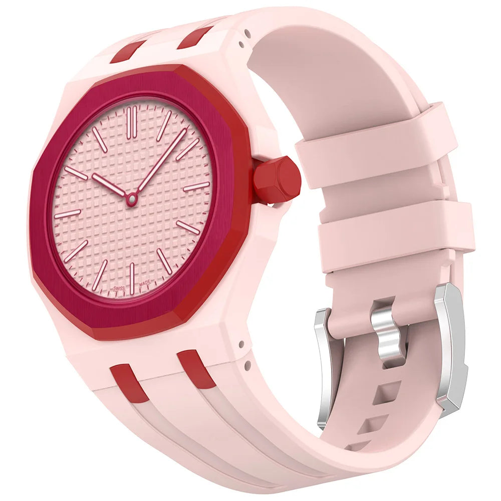 2 In 1 Silicone Strap+PC Case For Swatch X AP Royal Pop Pocket Watch Modification The Integrated Bracelet Changer to Wristband