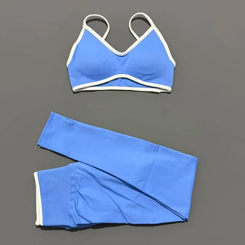 2Pieces HISTELLO Ignite Sculpt Gym Fitness Set Women Seamless Scrunch Butt Leggings Suit Sports Bra Workout Training Outfit Sets