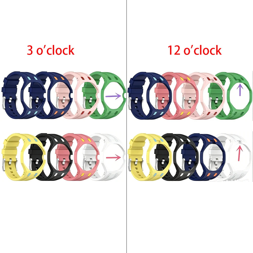 All-in-One PC Case+Silicone Strap Mod Kit for Swatch x AP Royal Pop Solf Band Cover Bumper Change to Wristwatch Accessories