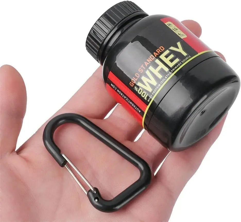 100ml Protein Powder Refillable Bottles with Keychain Funnel Portable Supplement Container for Travel Gym Workout Fitness