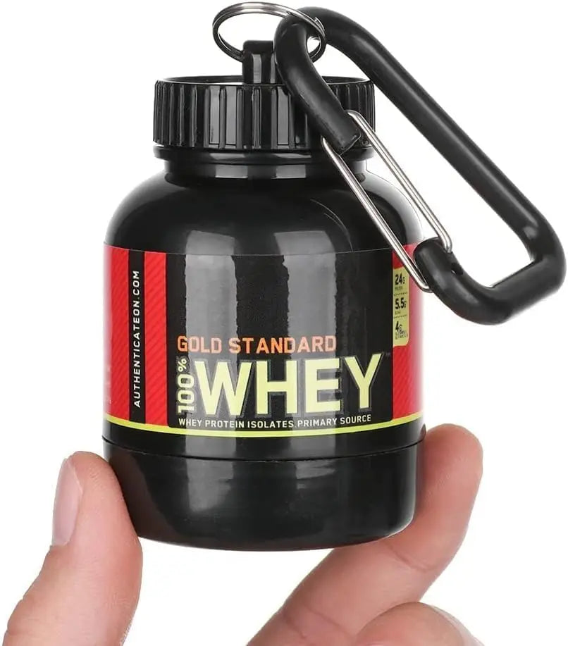100ml Protein Powder Refillable Bottles with Keychain Funnel Portable Supplement Container for Travel Gym Workout Fitness