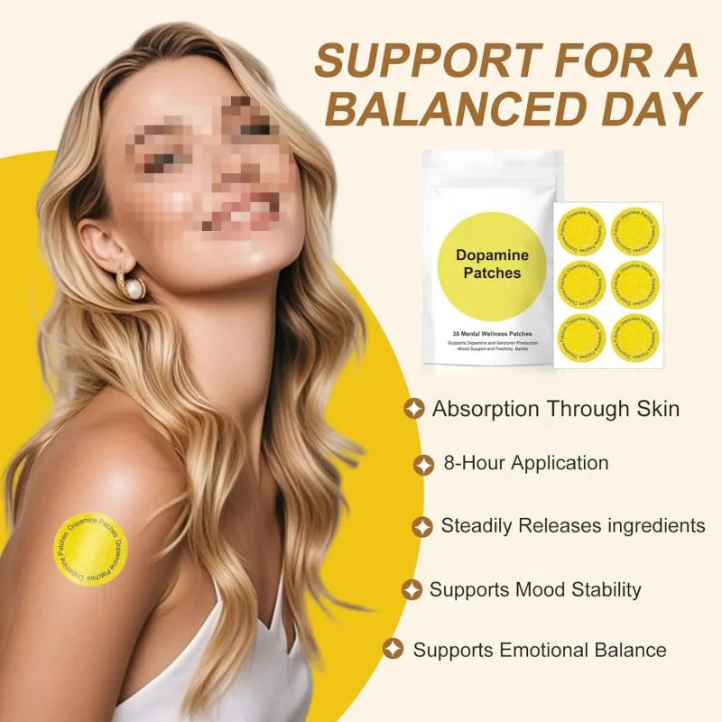 Dopamine Energy Patches-Immune System Booster Energy Boost Alertness&Motivation Enhancer,Fatigue Relief Supplement for Vitality