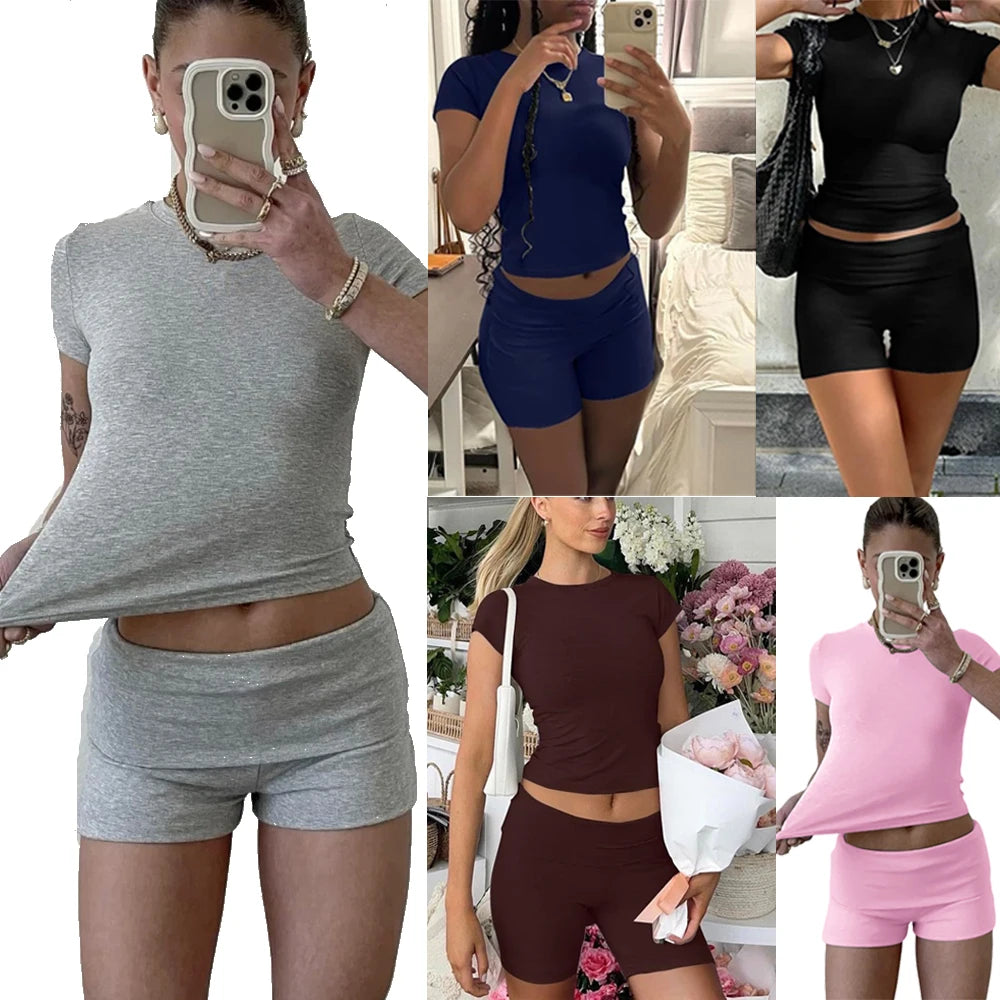 Comfy Cotton Lounge Wear Women Clothes High Stretch Slim Crop Top and Skinny Flare Leg Pants Suit Gym Fitness 2 Two Piece Sets