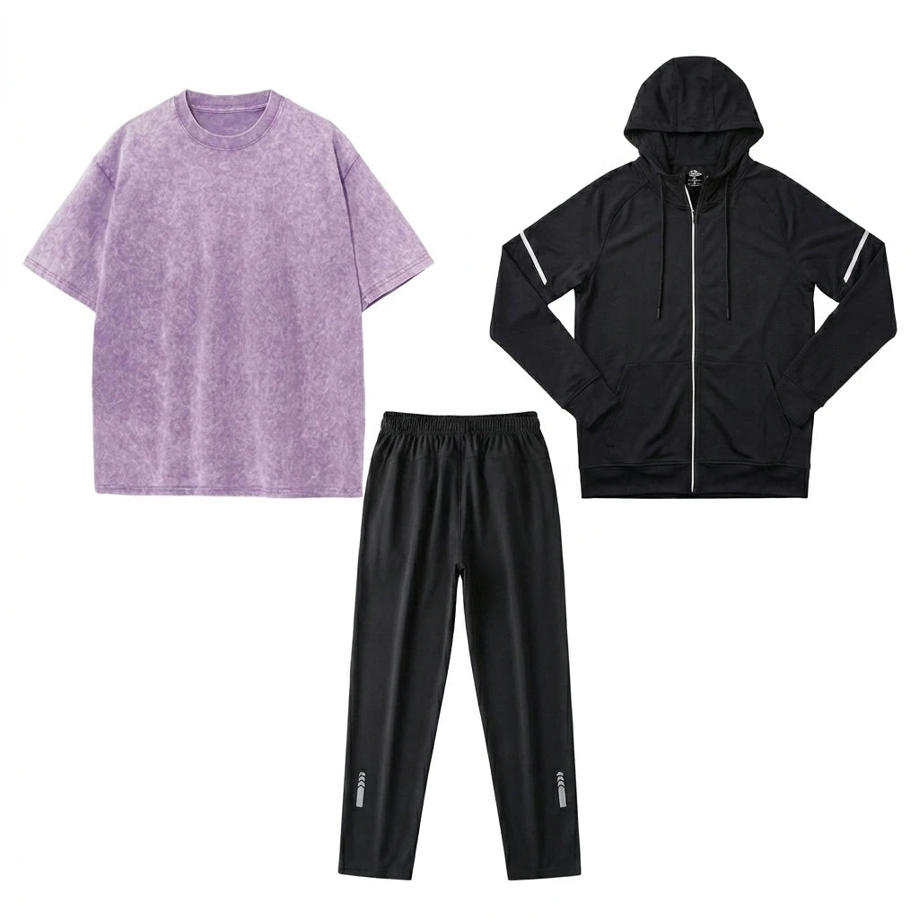 Fitness Full Set Tracksuit for Marathon Training Cycling Jogging, Men Running Suit Set Gym Sportswear Breathable Training Suit 3
