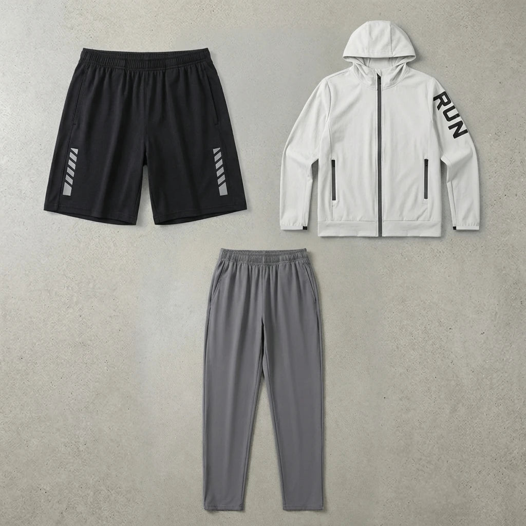 Fitness Full Set Tracksuit for Marathon Training Cycling Jogging Men Running Suit Gym Sportswear Training Sweatpants3 Piece Suit