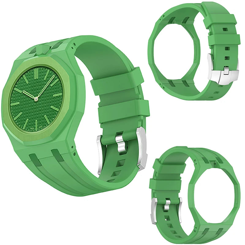 PC Cover＋Silicone Band For Swatch X AP Royal Pop Pocket Watch Modification Kit Changer to 2 In 1 Bracelet Wristwatch Accessories