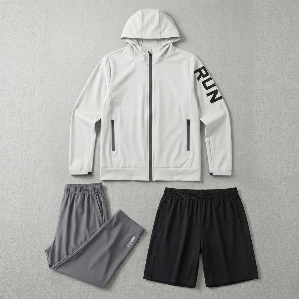 Fitness Full Set Tracksuit for Marathon Training Cycling Jogging Men Running Suit Gym Sportswear Training Sweatpants3 Piece Suit