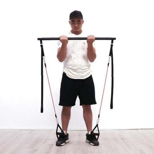 Pilates Bar Kit With Resistance Bands Portable Home Gym Workout