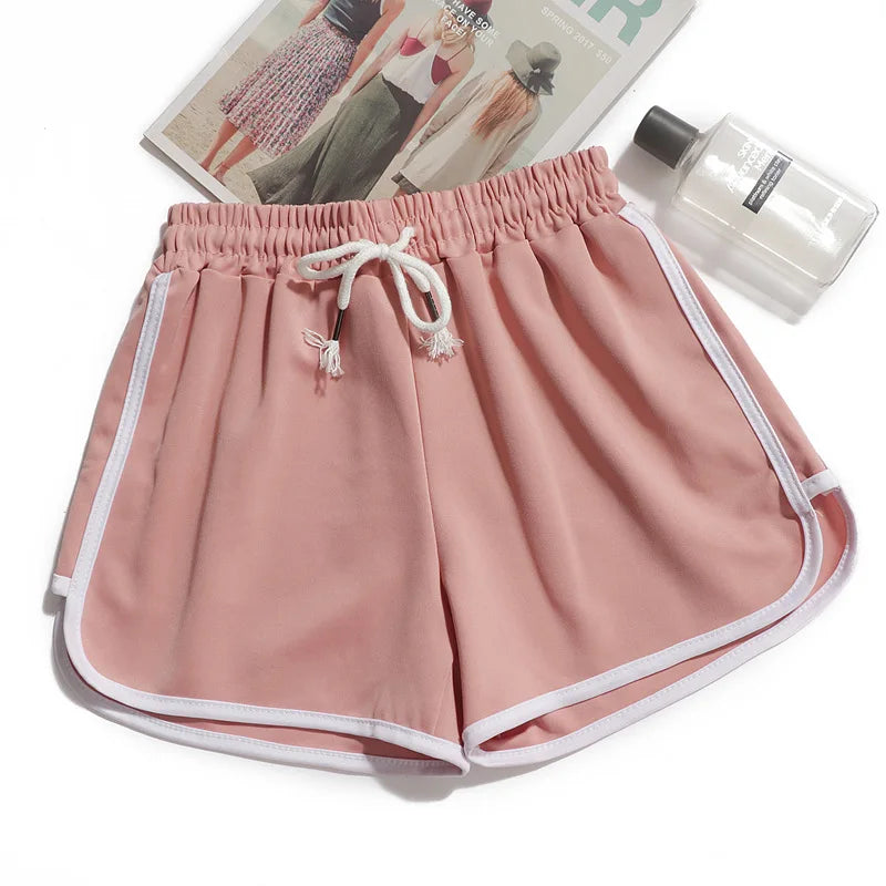 Women Striped Casual Shorts Korean Harajuku Loose All Match Sports Shorts Summer Fashion Simple Yoga Thin Mini Shorts Female