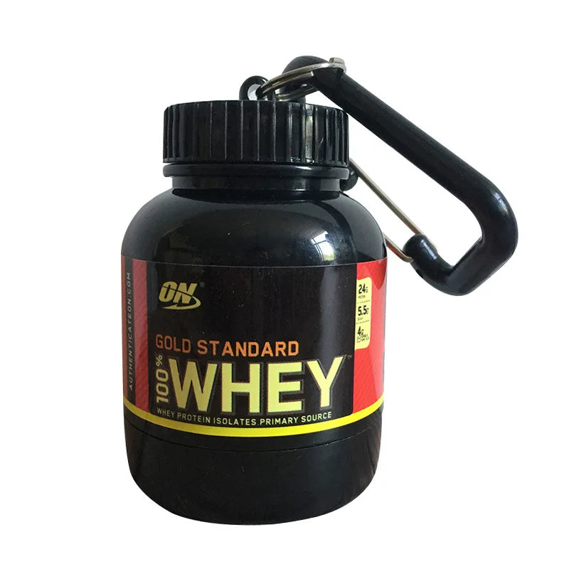 100ml Protein Powder Refillable Bottles with Keychain Funnel Portable Supplement Container for Travel Gym Workout Fitness