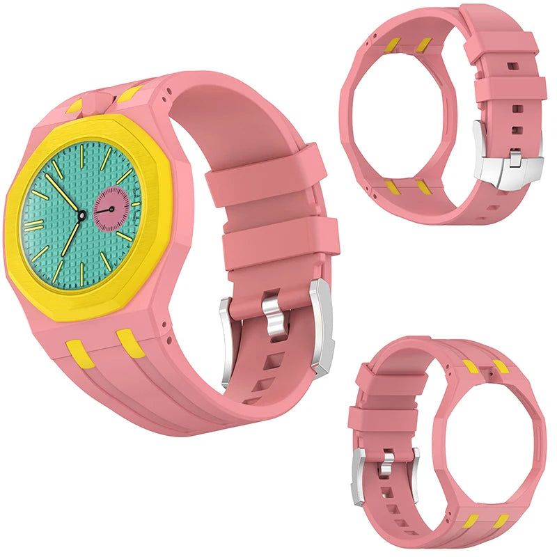 PC Cover＋Silicone Band For Swatch X AP Royal Pop Pocket Watch Modification Kit Changer to 2 In 1 Bracelet Wristwatch Accessories