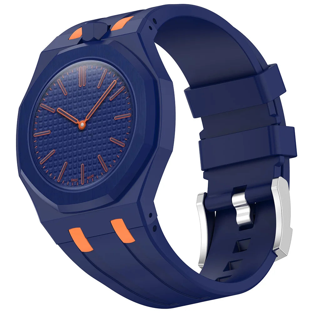 2 In 1 Silicone Strap+PC Case For Swatch X AP Royal Pop Pocket Watch Modification The Integrated Bracelet Changer to Wristband