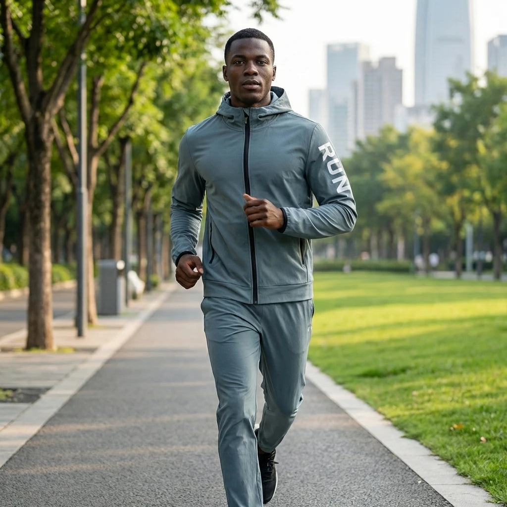 Fitness Full Set Tracksuit for Marathon Training Cycling Jogging Men Running Suit Gym Sportswear Training Sweatpants3 Piece Suit