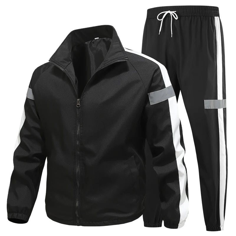 2Pcs Men Tracksuit Hoodie Tops Joggers Pants Tracksuit Set Male Running Jogging Sportswear Hooded Pants Mens Sweat Suit