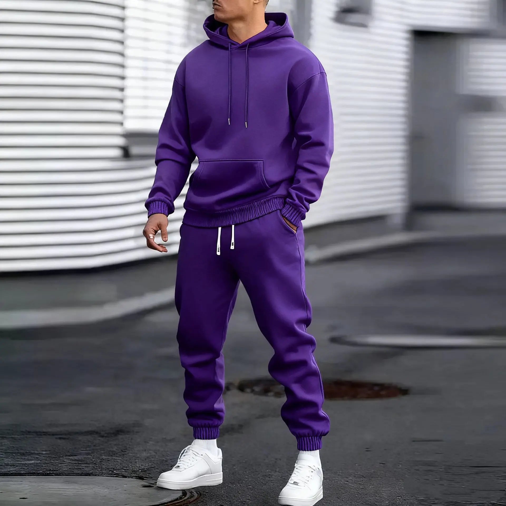 2026 Men Sets Casual Sports Two Piece Sets Spring Autumn Loose Comfortable Simple Tracksuits Man Solid Hoodies Sweatpants Outfit