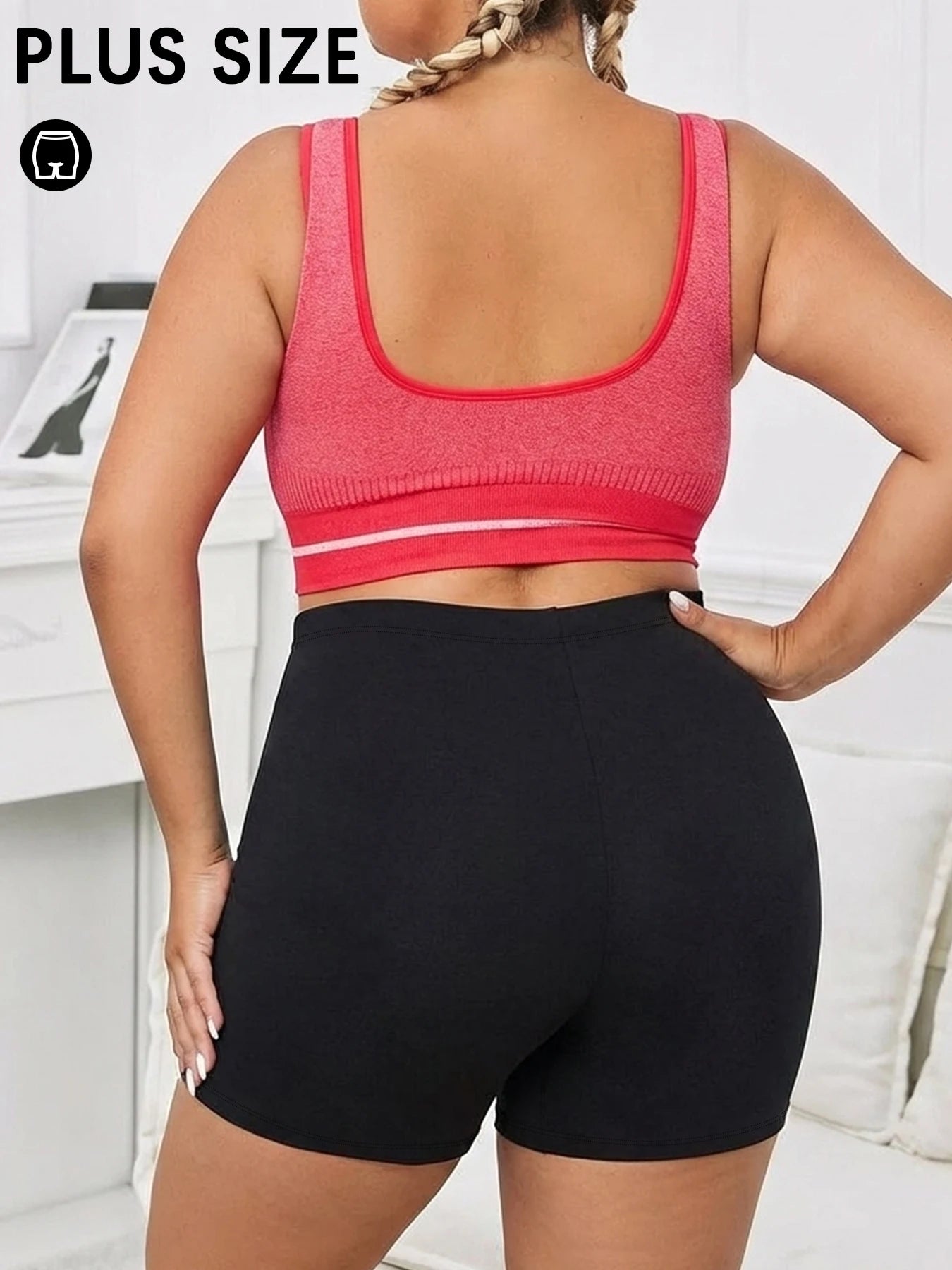 Plus Size Women's High Elastic Biker Shorts, Super Soft Proof Yoga Running Cycling Workout Gym Fitness Activewear Tights