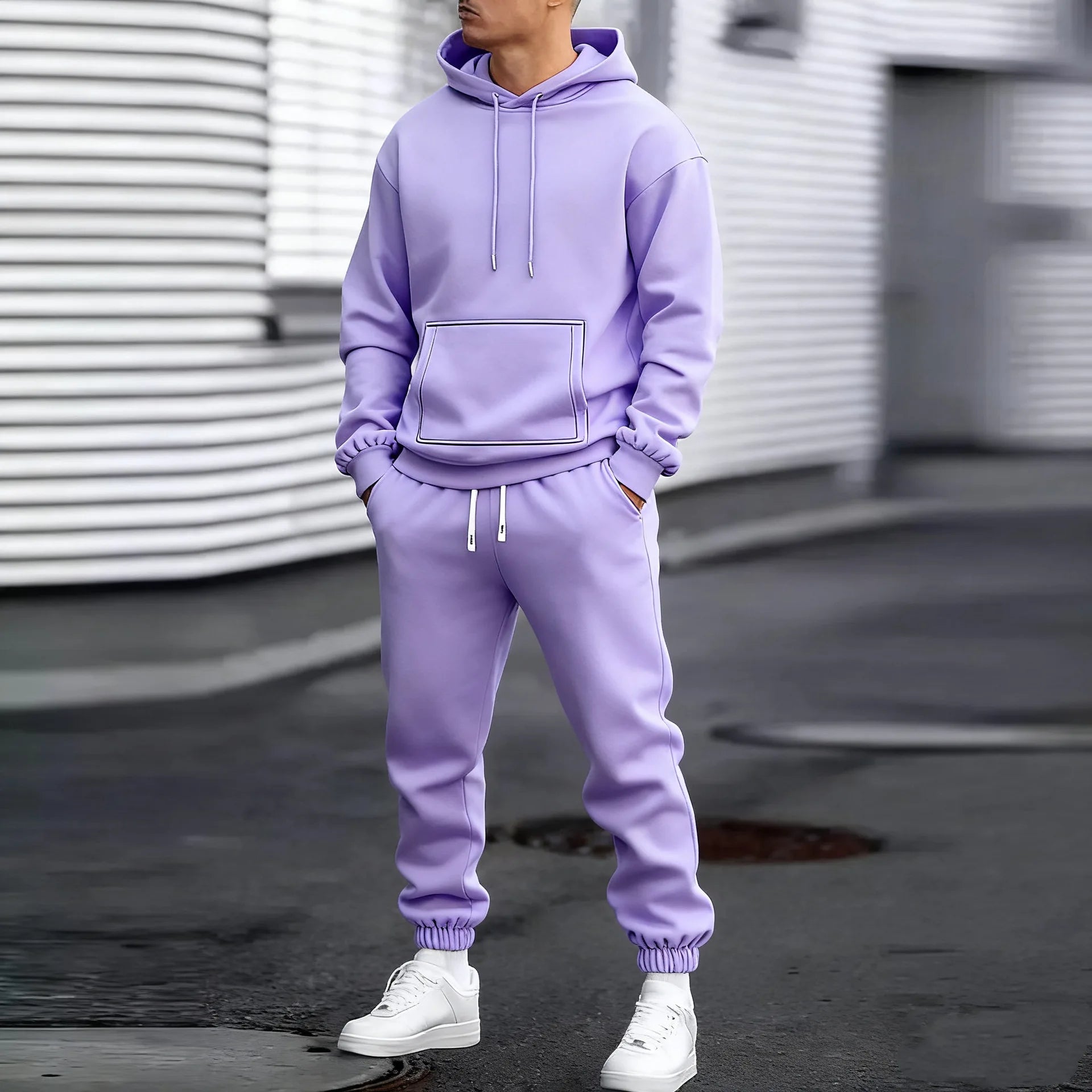 2026 Men Sets Casual Sports Two Piece Sets Spring Autumn Loose Comfortable Simple Tracksuits Man Solid Hoodies Sweatpants Outfit