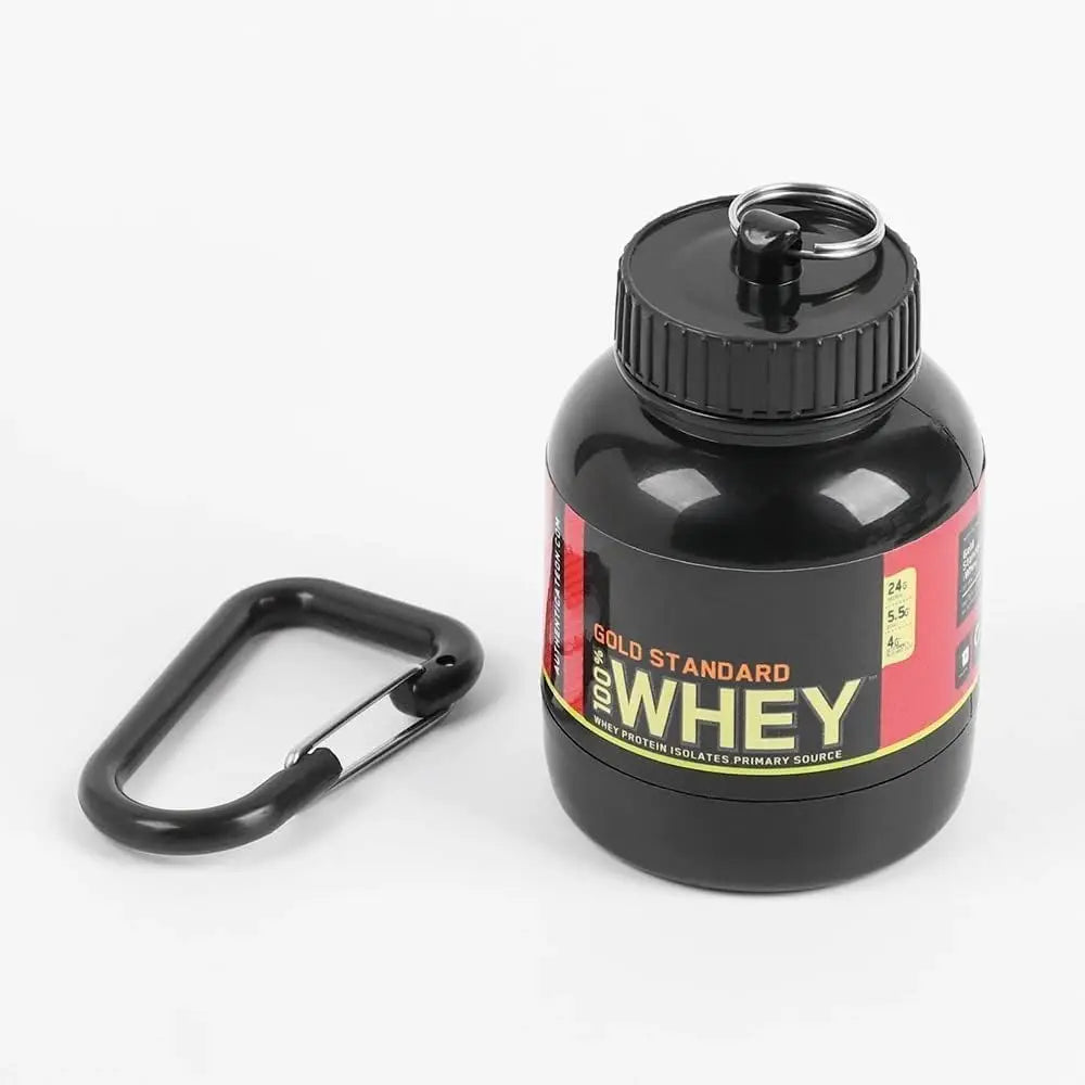 100ml Protein Powder Refillable Bottles with Keychain Funnel Portable Supplement Container for Travel Gym Workout Fitness