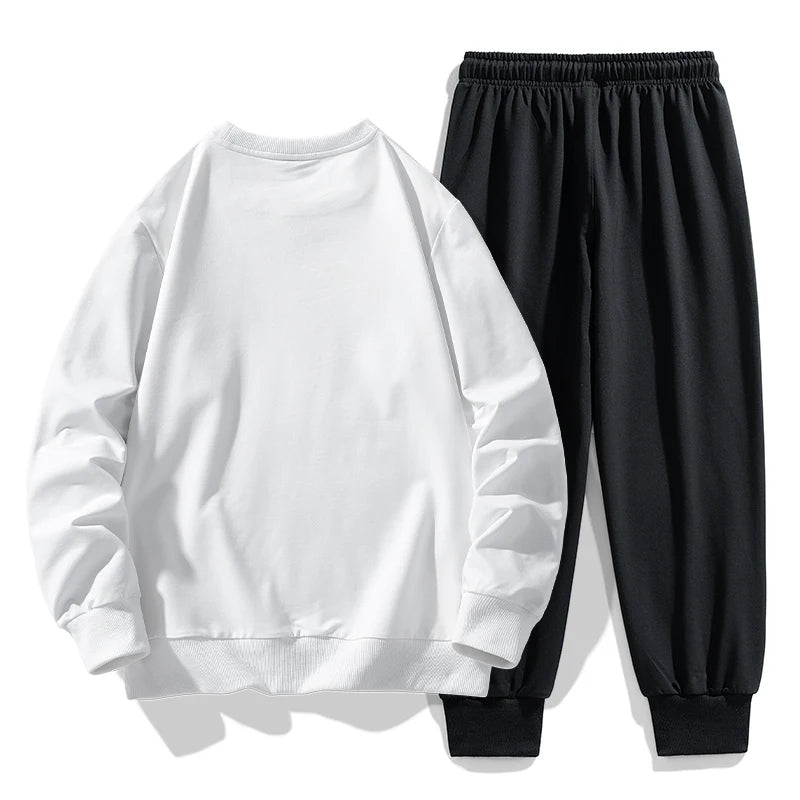 Men's Casual 2-Piece Sportswear Set Streetwear Fashion Tracksuit Hoodie and Pants Camping Beachwear Clothing Spring Hoodie Set