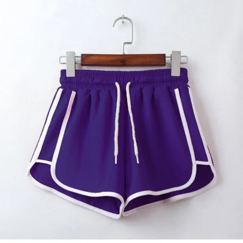 Women Striped Casual Shorts Korean Harajuku Loose All Match Sports Shorts Summer Fashion Simple Yoga Thin Mini Shorts Female