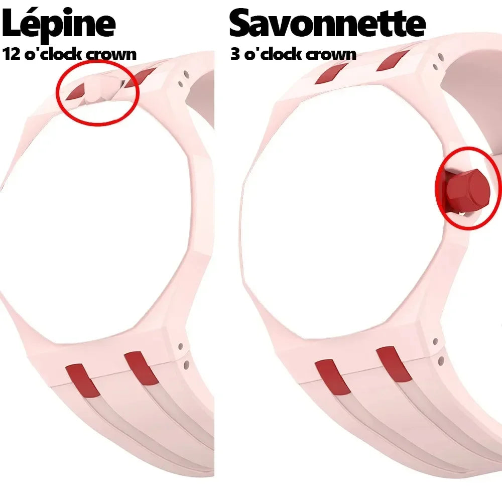 2 in 1 Hard PC Protective Case＋Soft Silicone Strap For Swatch X AP RoyalPop Pocket Watch Modification Wristband Conversion Parts