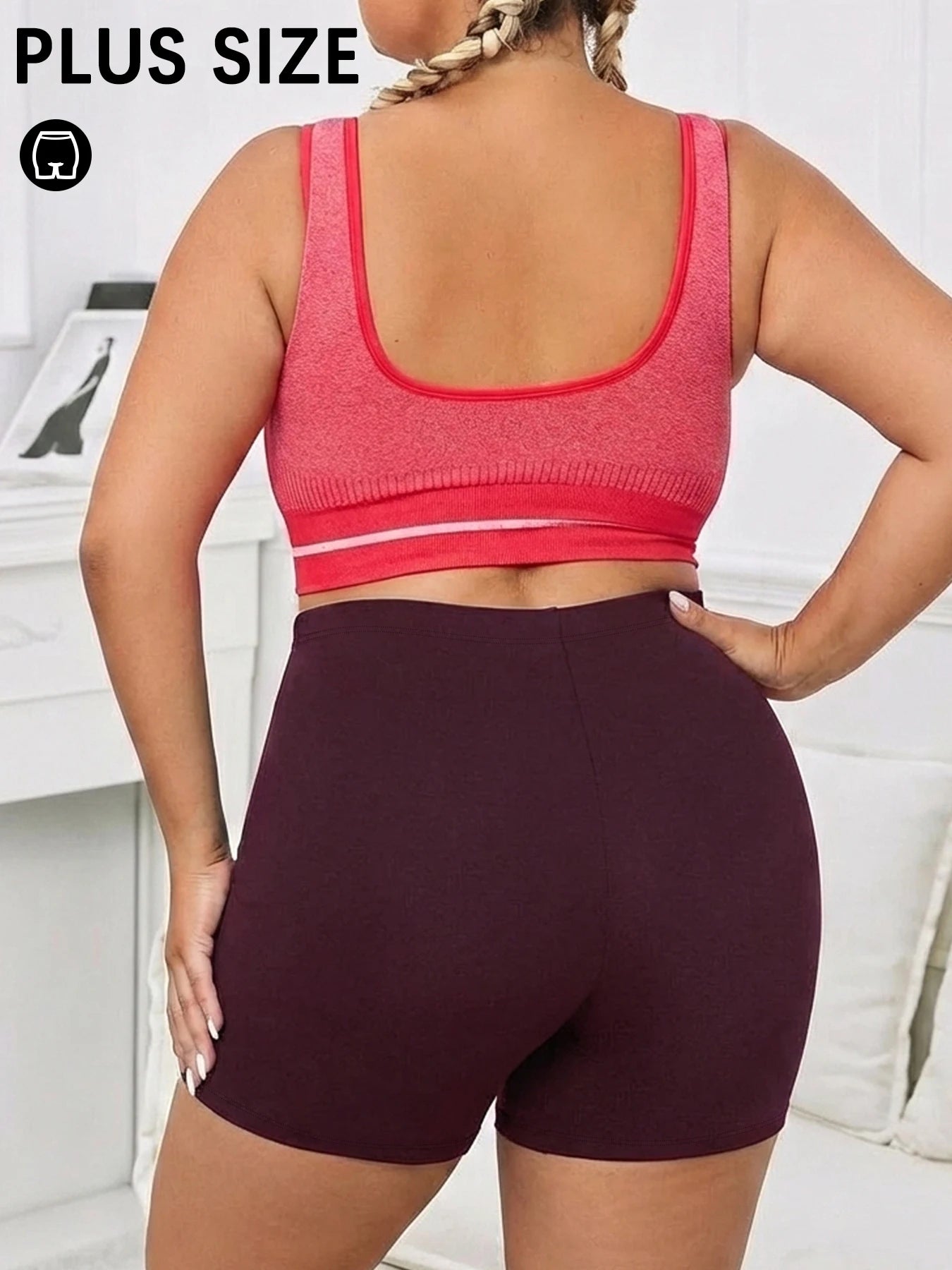 Plus Size Women's High Elastic Biker Shorts, Super Soft Proof Yoga Running Cycling Workout Gym Fitness Activewear Tights