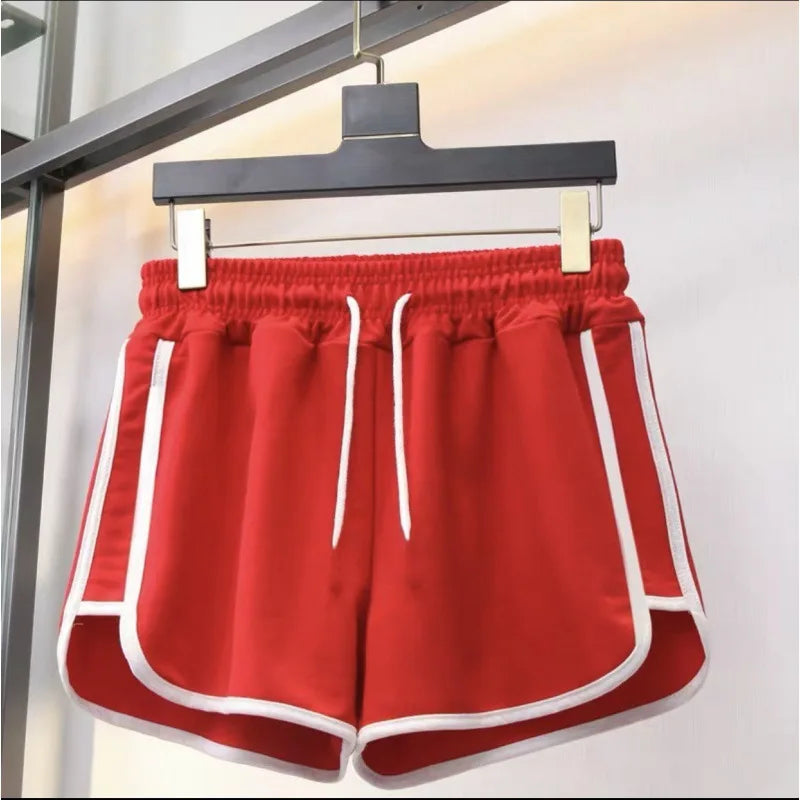 Women Striped Casual Shorts Korean Harajuku Loose All Match Sports Shorts Summer Fashion Simple Yoga Thin Mini Shorts Female