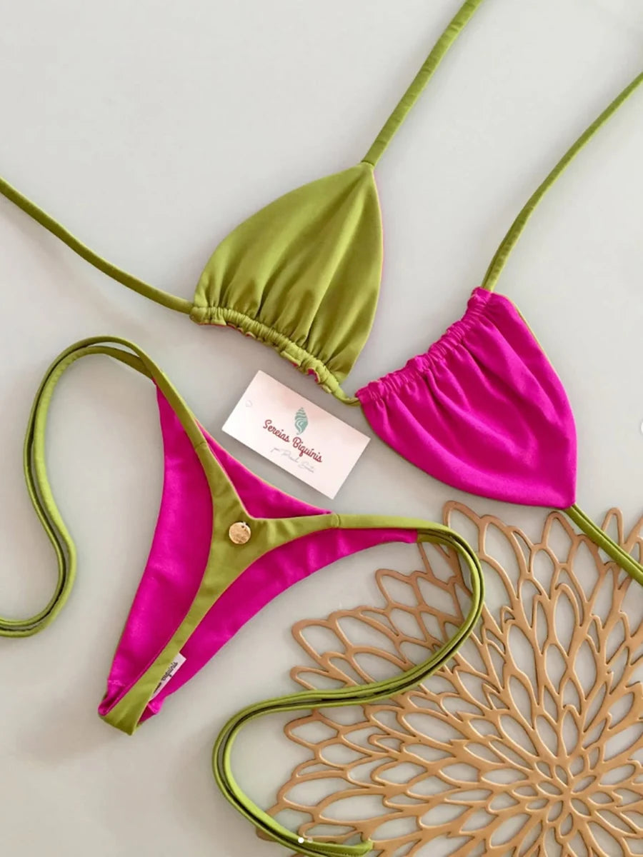 2026 New Sexy Micro Bikini Set Swimsuit Thong Female Bathing Brazilian Women Swimwear Biquini Suit Sexy Up Bikinis Mujer