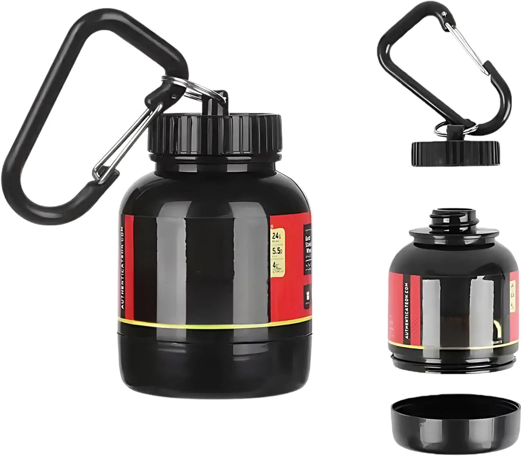 100ml Protein Powder Refillable Bottles with Keychain Funnel Portable Supplement Container for Travel Gym Workout Fitness