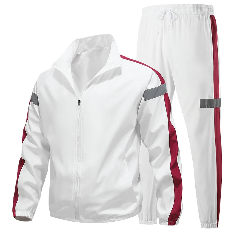 2Pcs Men Tracksuit Hoodie Tops Joggers Pants Tracksuit Set Male Running Jogging Sportswear Hooded Pants Mens Sweat Suit