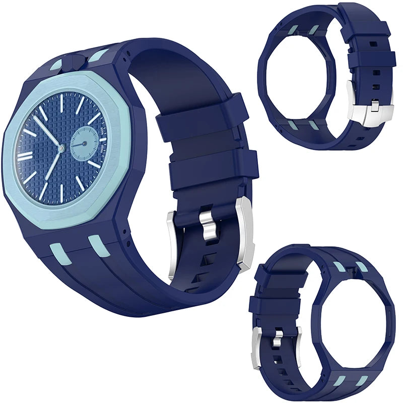 PC Cover＋Silicone Band For Swatch X AP Royal Pop Pocket Watch Modification Kit Changer to 2 In 1 Bracelet Wristwatch Accessories