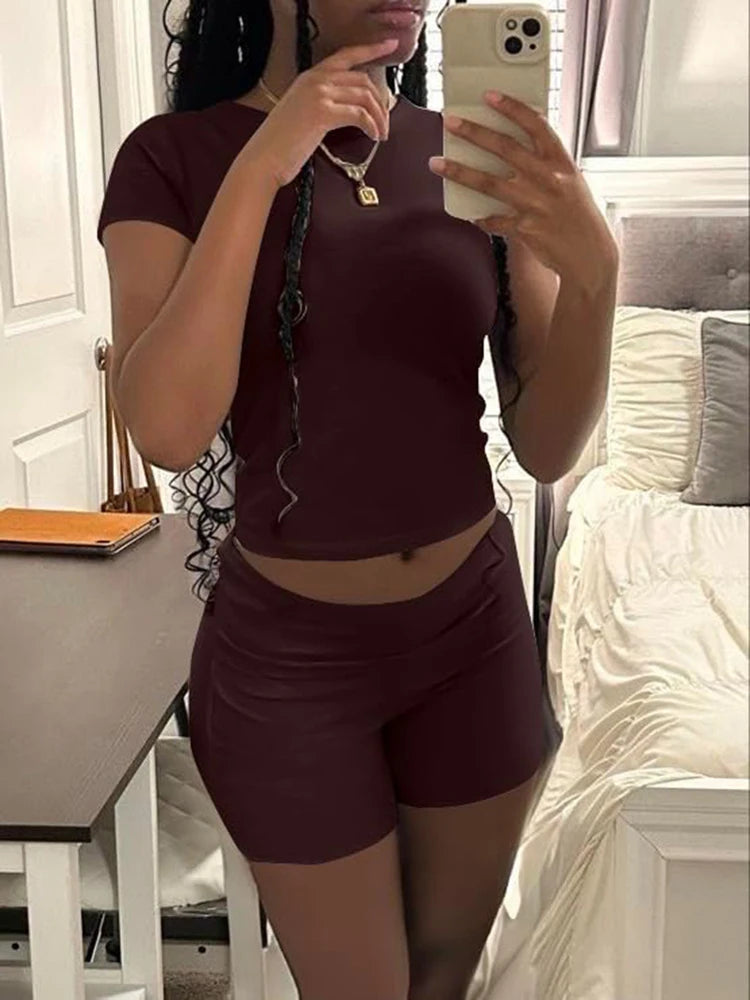 Comfy Cotton Lounge Wear Women Clothes High Stretch Slim Crop Top and Skinny Flare Leg Pants Suit Gym Fitness 2 Two Piece Sets