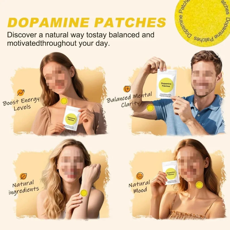 Dopamine Energy Patches-Immune System Booster Energy Boost Alertness&Motivation Enhancer,Fatigue Relief Supplement for Vitality