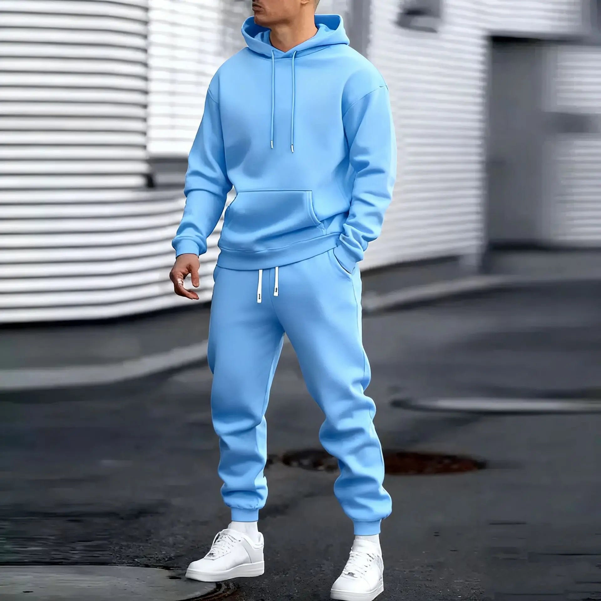 2026 Men Sets Casual Sports Two Piece Sets Spring Autumn Loose Comfortable Simple Tracksuits Man Solid Hoodies Sweatpants Outfit
