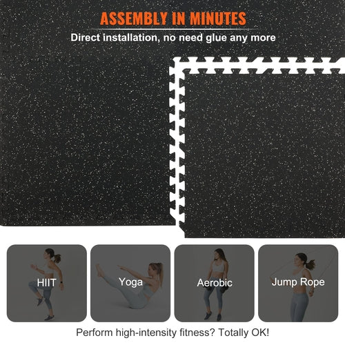 VEVOR 25 PCS Thick Gym Floor Mats,  EVA Foam & Rubber Top Interlocking