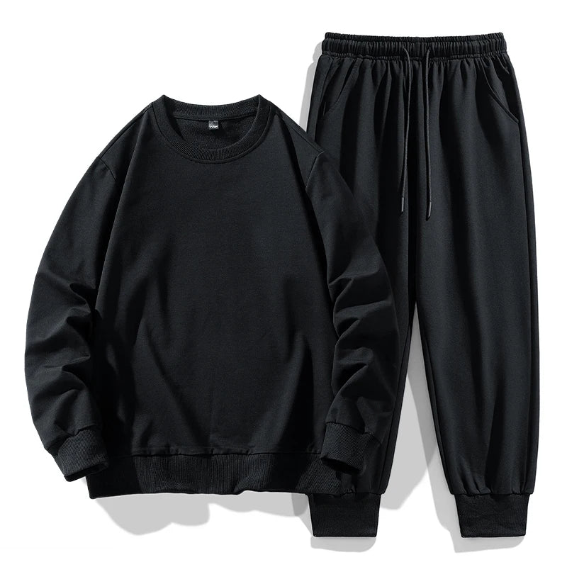 Men's Casual 2-Piece Sportswear Set Streetwear Fashion Tracksuit Hoodie and Pants Camping Beachwear Clothing Spring Hoodie Set