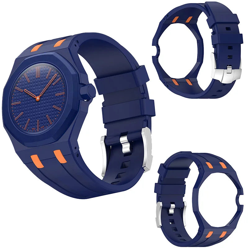 PC Cover＋Silicone Band For Swatch X AP Royal Pop Pocket Watch Modification Kit Changer to 2 In 1 Bracelet Wristwatch Accessories