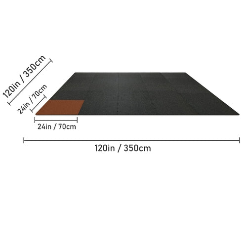 VEVOR 25 PCS Thick Gym Floor Mats,  EVA Foam & Rubber Top Interlocking