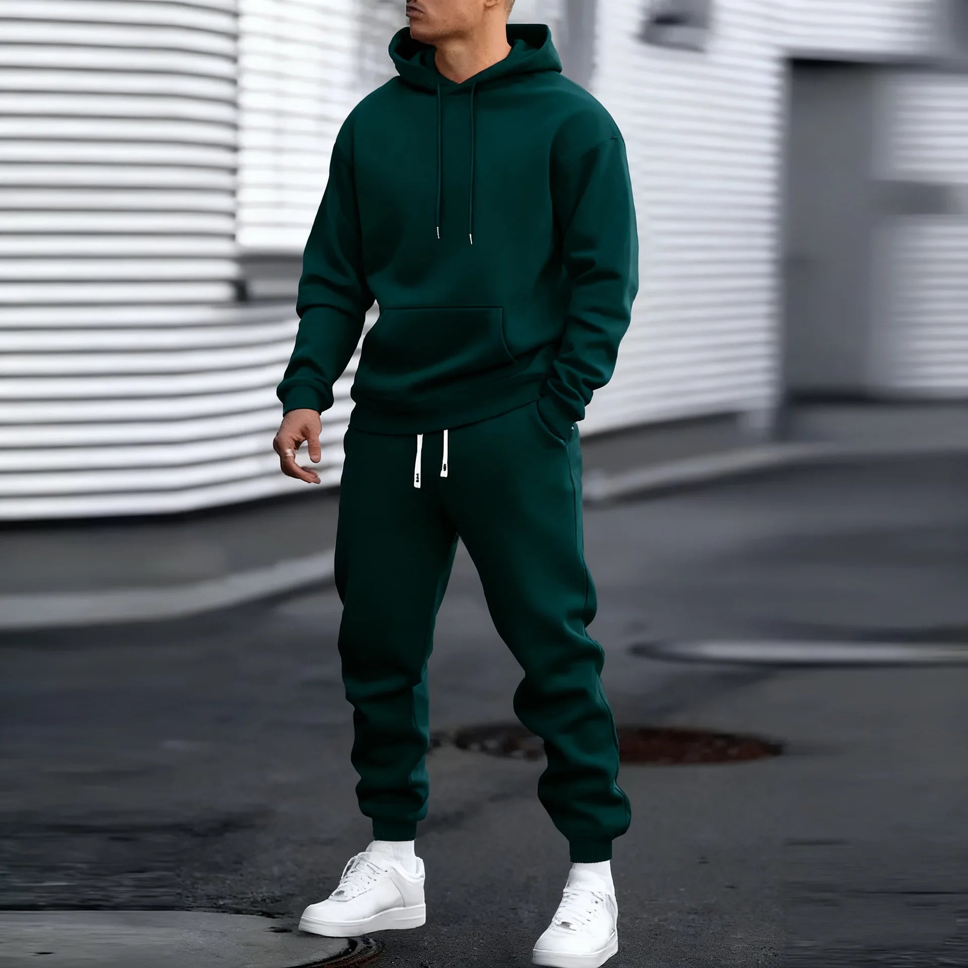 2026 Men Sets Casual Sports Two Piece Sets Spring Autumn Loose Comfortable Simple Tracksuits Man Solid Hoodies Sweatpants Outfit