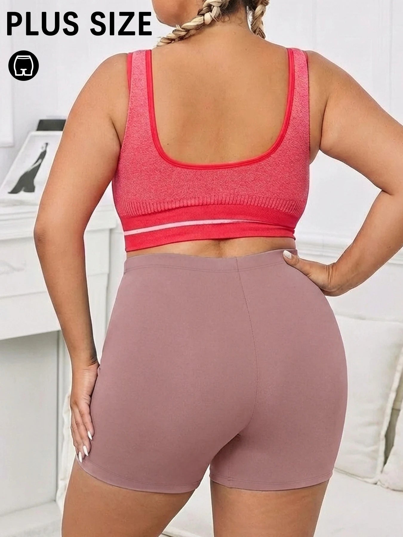 Plus Size Women's High Elastic Biker Shorts, Super Soft Proof Yoga Running Cycling Workout Gym Fitness Activewear Tights