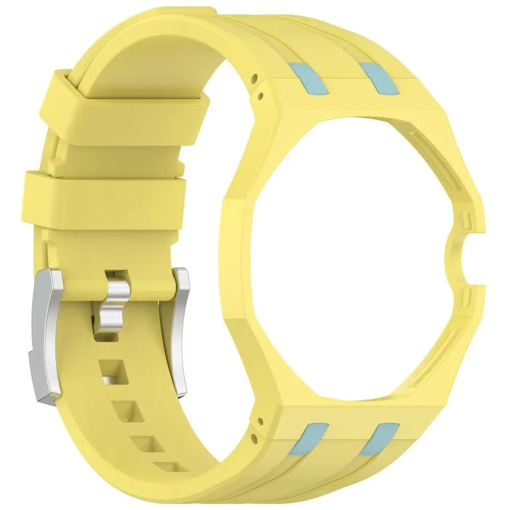 2-in-1 PC Mod Kit Case Silicone Strap for Swatch X AP Royal Pop Pocket Watches Changer To Wristwatch Integrated Modi Accessories